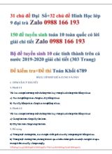 Bài tập Hình học Lớp 9 - Bài 2 Liên hệ giữa cung và dây